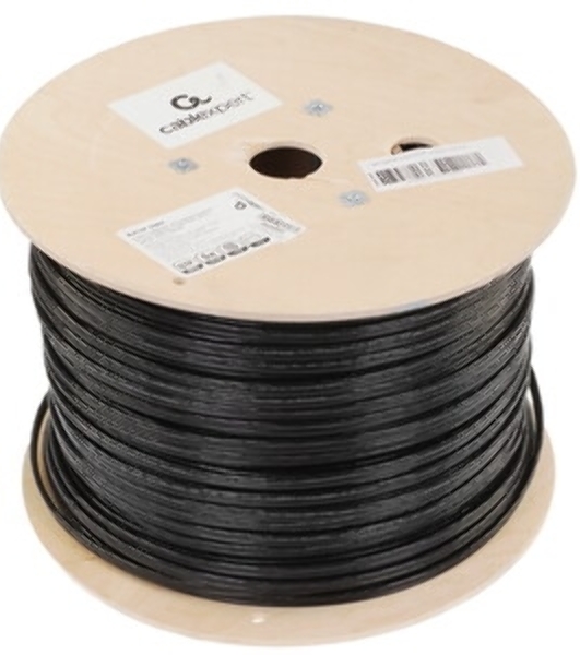 Кабель Cablexpert UPC-5051E-4-CU-OUTR, UTP outdoor 4x2x0.51 на тросу, медный, кат.5e, однож., 305м, coil, черный