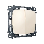 Комплект механизма 2-клавишного перекрестного выключателя 10A-250V OMEGA Бежевый матовый QUANT (OP3230, VM125) MO323030, фото 1