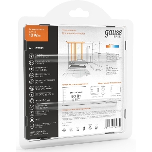 Лента светодиодная Basic Gauss 12V 10W/m 700lm/m 3000K IP65 LED 3m 1/100