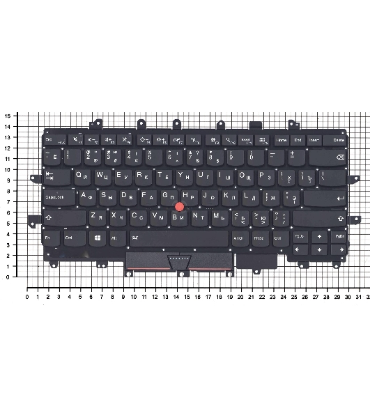 Клавиатура для ноутбука Lenovo ThinkPad X1 Carbon Gen 4 2016 черная без рамки с подсветкой