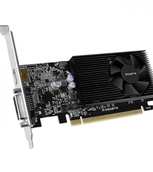 Видеокарта Gigabyte GV-N1030D4-2GL NVidia GeForce GT 1030, 2Gb DDR4/64-bit, PCI-Ex16 3.0, DVI-Dx1, HDMI2.0bx1, LP, 2-slot cooler, Retail