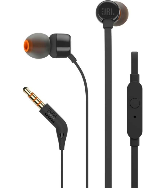 Проводные наушники JBL Tune 110 черный, внутриканальные, Jack 3.5 мм