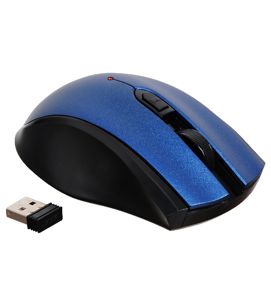 Мышь беспроводная Acer OMR031 черный/синий, 1600 dpi, радиоканал, USB, кнопки - 4