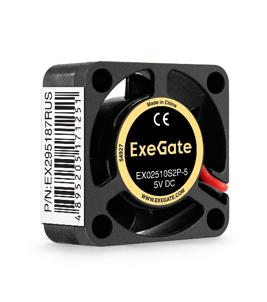 Вентилятор для корпуса ExeGate EX02510S2P-5 черный, 25 мм, 10000 об/мин, 22 дБ, 2 pin