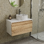 Комплект: тумба Bau Dream Blackwood 80, Раковина круглая накладная BAU Element D41, мрамор, смеситель Hotel Stil, нерж сталь, фото10