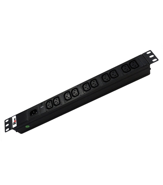 Аксессуар ЦМО Блок розеток Rem-10 без шнура с инд., 10 IEC 60320 C13, вход IEC 60320 C14, 10A, алюм., 19' (R-10-10C13-I-440-Z)