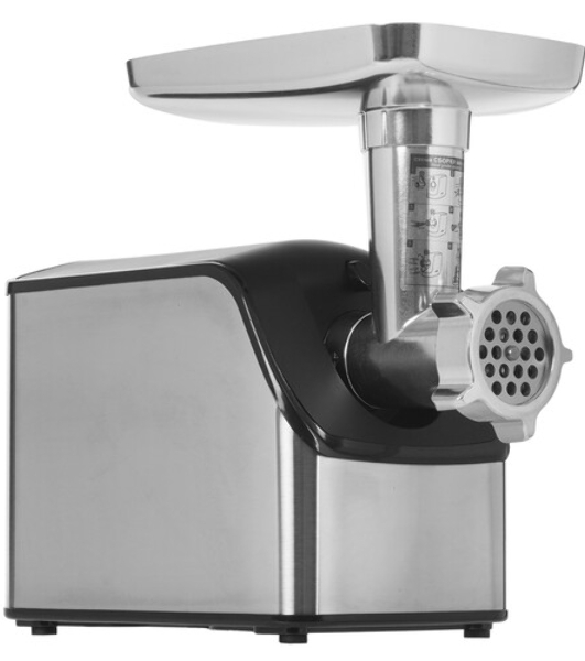 Мясорубка электрическая ARESA AR-2107 серебристый, 2500 Вт, 2.8 кг/мин, реверс, защита от перегрузки, насадки - 5