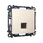 Комплект механизма компьютерной розетки ALFA Бежевый матовый RJ-45(8P8C) CAT6 с шторкой QUANT (AP3320, VM188) MA332010, фото6