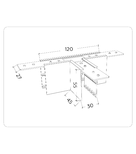 GL1036 BK черный коннектор T-образный для накладного шинопровода Magnetic 220V 105*75*52