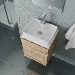Тумба Bau Dream Blackwood 50 с дверцей, раковина BAU Cerama 48х37 белая, смеситель Hotel Dream, нерж. сталь, выпуск клик клак, хром, фото5