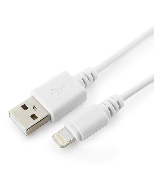Кабель USB Cablexpert CC-USB-AP2MWP AM/Apple, для iPhone5/6 Lightning, 1м, белый, пакет
