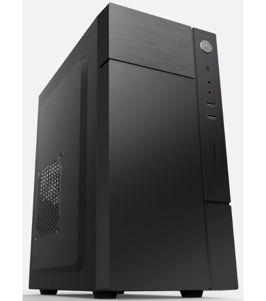 Компьютерный корпус с блоком питания 450Вт./Case Forza mATX case, black, w/PSU 450W 12cm, w/2xUSB 2.0, w/pwr cord, w/o FAN
