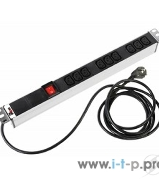 ЦМО Блок розеток Rem-16 с выкл., 9 IEC 60320 C13, 16A, алюм., 19', шнур 3 м. (R-16-9C13-V-440-3)