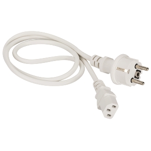 Шнур питания Lanmaster C13-Schuko прямая, 3х0.75, 220В, 10А, белый, 2 метра