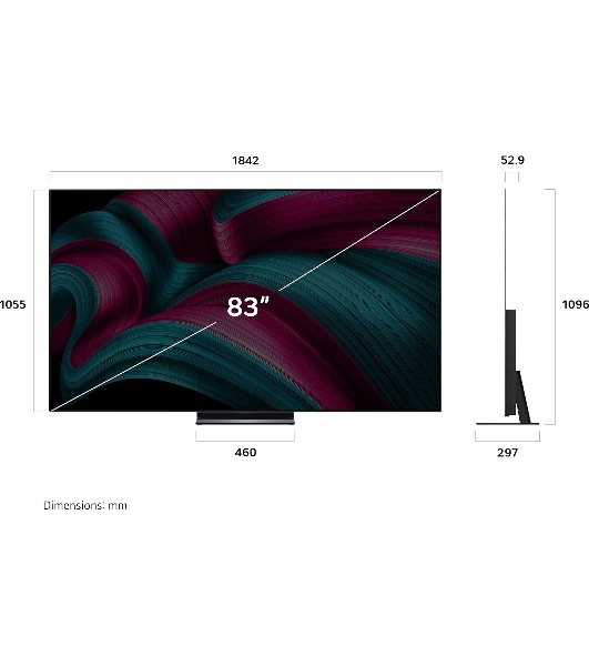 Телевизор LG 83' OLED83C5RLA черный/серебристый OLED UHD 144Hz Smart TV 4GB/16GB