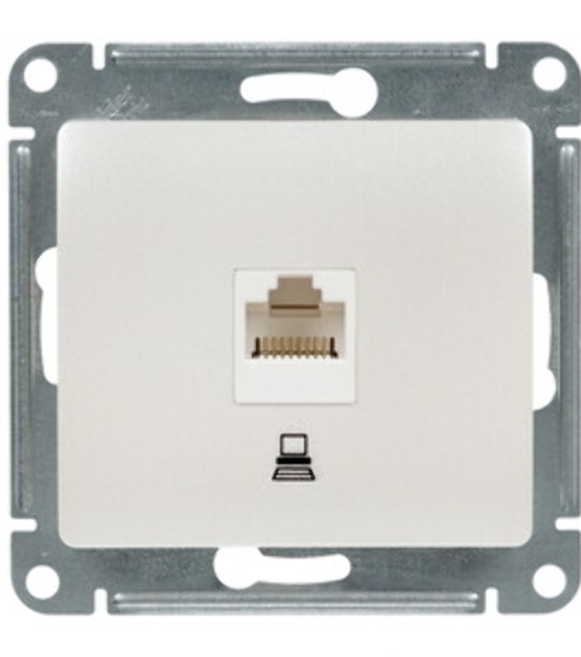 Механизм розетки комп. 1-м Glossa RJ45 CAT.5E перламутр SchE GSL000681K