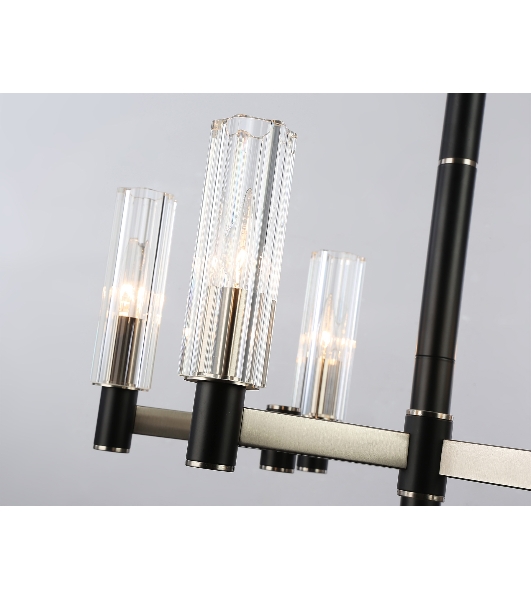 Люстра Ambrella light LH55501/6 SN/BK/CL сатин никель/черный/прозрачный E14*6 max 40W D570*760