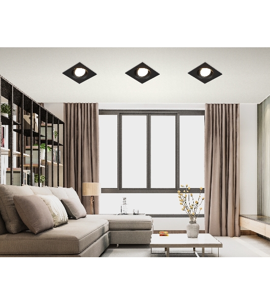 Светильник Ambrella light TN1144 BK черный IP44 GU5.3 95*95*38