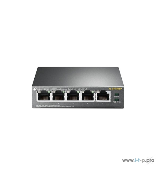 Коммутатор TP-Link SMB TL-SF1005P 5-портовый 10/100 Мбит/с настольный коммутатор с 4 портами PoE