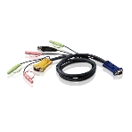 Кабель ATEN KVM Cable 2L-5303U Кабель для KVM: USB(Am)+DB15(m)+2*Audio (PC) -на- SPHD15(m)+2*Audio (KVM), 3м, фото6