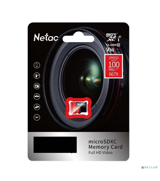 Флеш карта MicroSD card Netac P500 Extreme Pro 128Gb, retail version w/o SD adapter