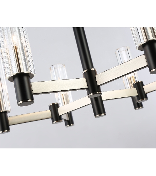 Люстра Ambrella light LH55501/6 SN/BK/CL сатин никель/черный/прозрачный E14*6 max 40W D570*760