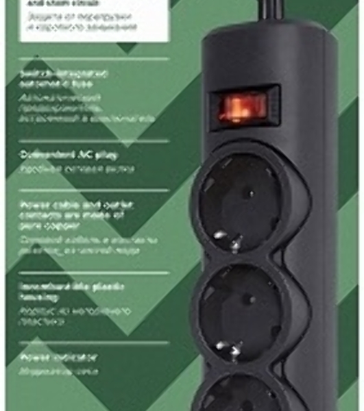 Сетевой фильтр Defender DFS 155/6 розеток/черный/5.0 м