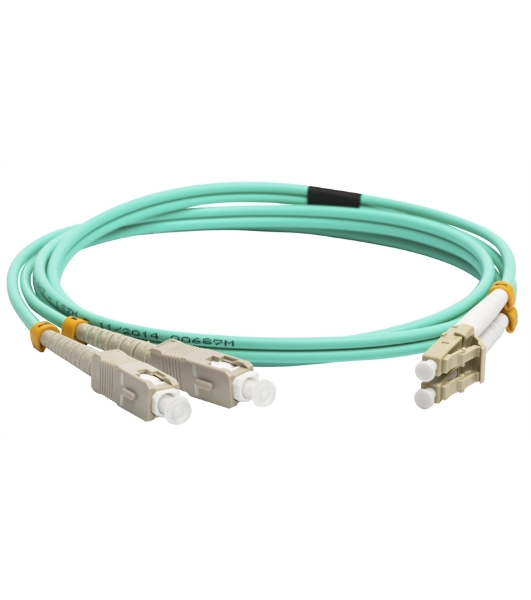 Патч-корд оптический LANMASTER, дуплексный, LC/PC-SC/PC, OM3, LSZH, 2.0 м