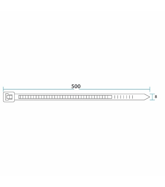 Хомут-стяжка кабельная нейлоновая Rexant 500 x 7,6 мм, белая, упаковка 100 шт.