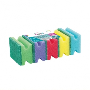 Губки для посуды Palisad Home профильные, 87x65x40 мм, 5 шт.