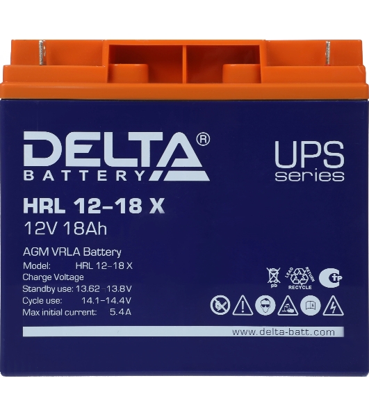 Батарея Delta HRL 12-18 X (17.8 А\ч, 12В) свинцово- кислотный аккумулятор
