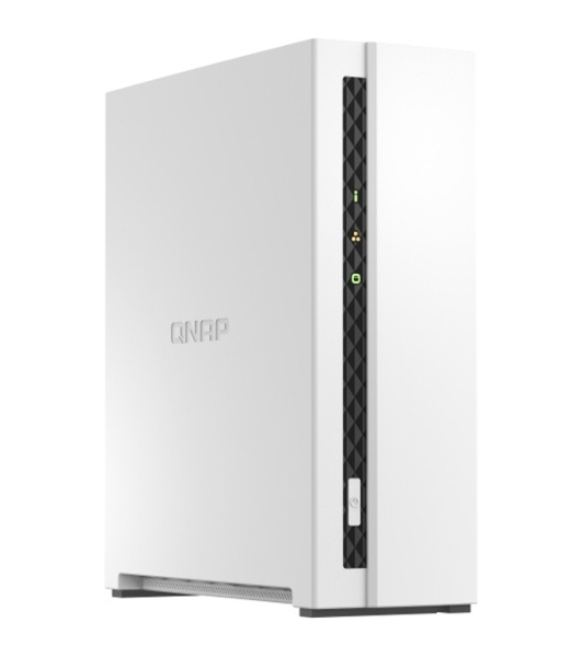 Сетевое хранилище SMB QNAP TS-133 NAS 1 HDD tray. ARM 4-core Cortex-A55 1.8GHz, ram 2 Gb (max), 1x1GbE, 1xUSB 2.0 port,1xUSB 3.2 Gen 1