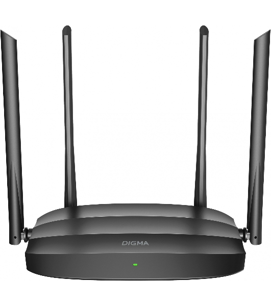 Роутер беспроводной Digma DWR-AC1201 AC1200 10/100BASE-TX черный (упак.:1шт)