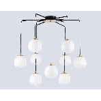 Светильник Ambrella light LH51001/6+3 SGD/BK/FR золотой песок/черный /белый матовый G9*9 max 28W D750*700, фото6