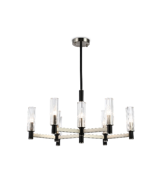Люстра Ambrella light LH55503/9 SN/BK/CL сатин никель/черный/прозрачный E14*9 max 40W D760*760
