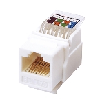 Модуль Rexant Keystone Jack RJ-45(8P8C), UTP неэкранированный, cat.5e, тип 180 градусов,самозажимной, белый, фото 1