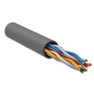 Кабель связи ITK витая пара U/UTP, кат.6, 4 пары 23AWG solid, 305м, ПВХ, серый