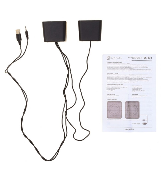 Акустическая система Oklick OK-331 2.0 черный 6Вт