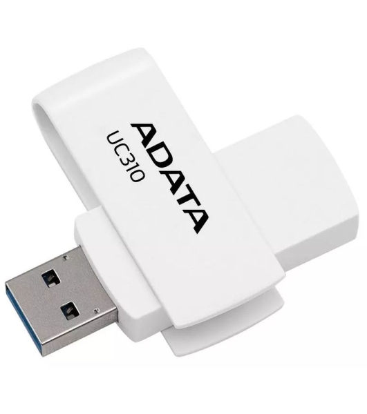 Флешка USB ADATA UC310 (UC310-64G-RWH), 64Gb, USB 3.2 Gen 1, R/W 100/30, белый