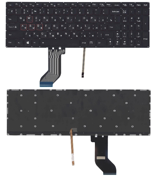 Клавиатура для ноутбука Lenovo IdeaPad Y700 Y700-15ISK черная без рамки с подсветкой