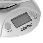 Весы кухонные Centek CT-2451 электронные, чаша, пластик, 5кг серебро/черный, фото3