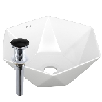 Раковина накладная на столешницу BAU Crystal 40х40, белая + выпуск клик-клак, черный, фото3