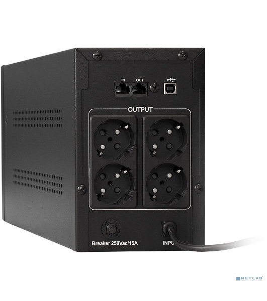 Источник бесперебойного питания ExeGate EP285515RUS SpecialPro UNB-2000.LED.AVR.EURO.RJ.USB 2000VA/1200W, LED, AVR, 4 евророзетки, RJ45/11, USB, Black
