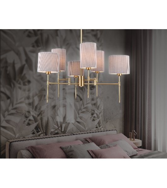 Люстра Ambrella light LH72381/6 BS/GR латунь/серый E14*6 max 40W D690*705