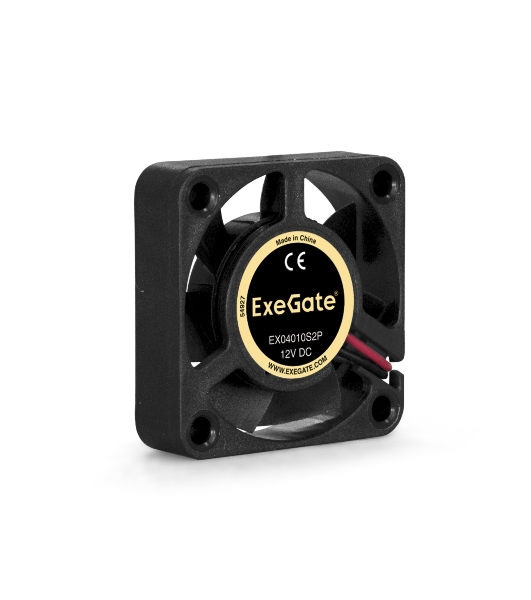 Вентилятор для корпуса ExeGate EX04010S2P черный, 40 мм, 5000 об/мин, 24 дБ, 2 pin
