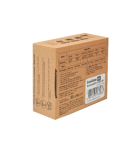 Веб-камера ExeGate BusinessPro C922 2K 2560x1440, 30 кадр/с, USB Type-A, микрофон (шумоподавление), универсальное крепление