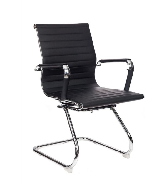 Кресло Бюрократ CH-883-LOW-V/BLACK черный, экокожа, 120 кг, механизм качания, низкая спинка