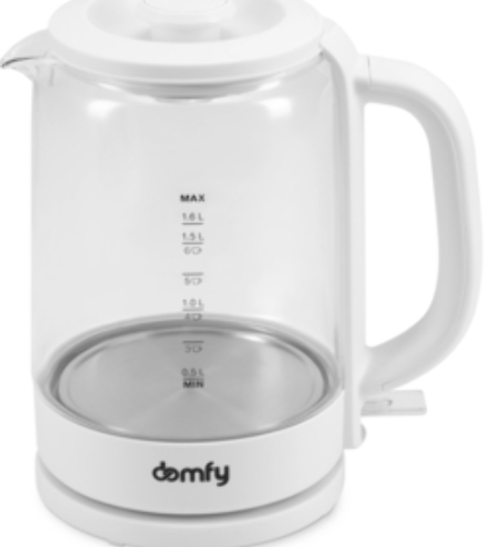 Чайник электрический Domfy DSW-EK304 1.7л. 2200Вт белый (корпус: стекло)