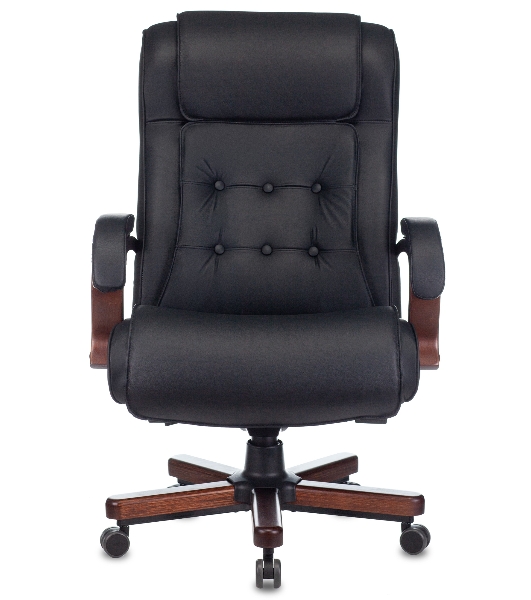 Кресло Бюрократ T-9926WALNUT черный, кожа