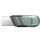 Флешка USB Sandisk IX90N iXpand Flip (SDIX90N-064G-GN6NN), 64Gb, USB 3.1/Lightning, R/W 150/70, зеленый/серебристый, фото2